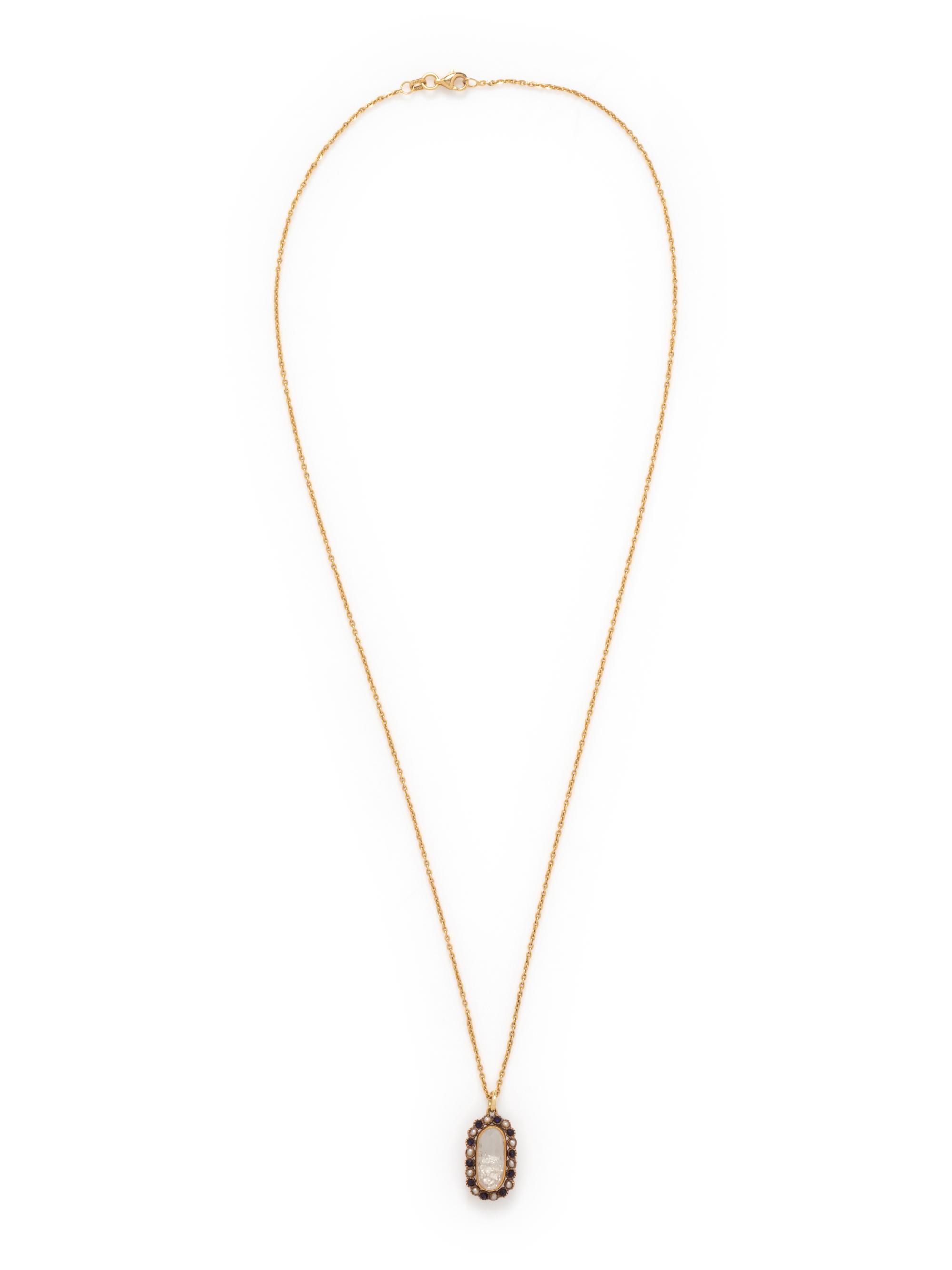 RENEE LEWIS, SAPPHIRE, SEED PEARL AND DIAMOND SHAKE PENDANT