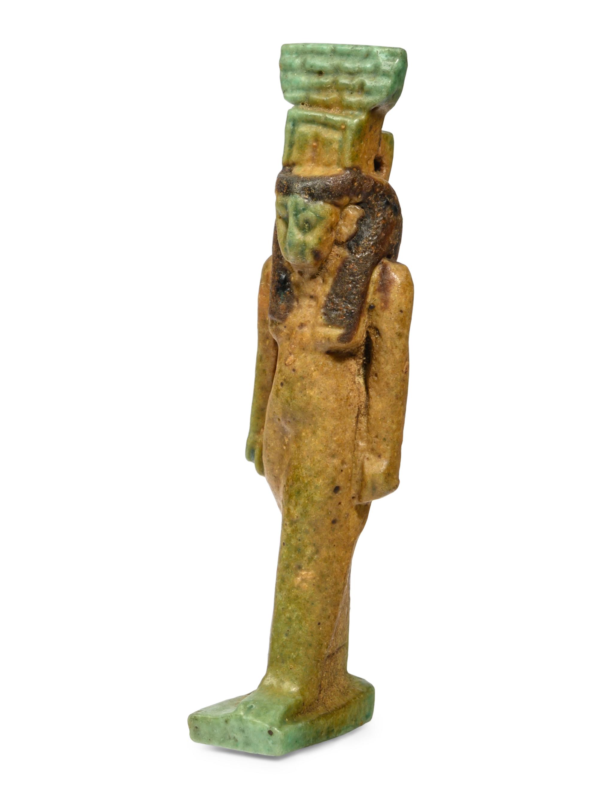 An Egyptian Two-Tone Faience Nephthys