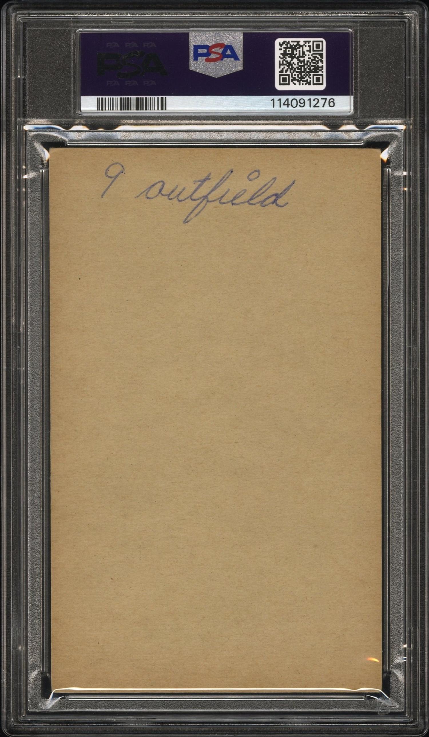 A 1939-46 Salutations Exhibit Ted Williams Number 9 Not Showing Signed Autograph Baseball Card (PSA 10 Auto)