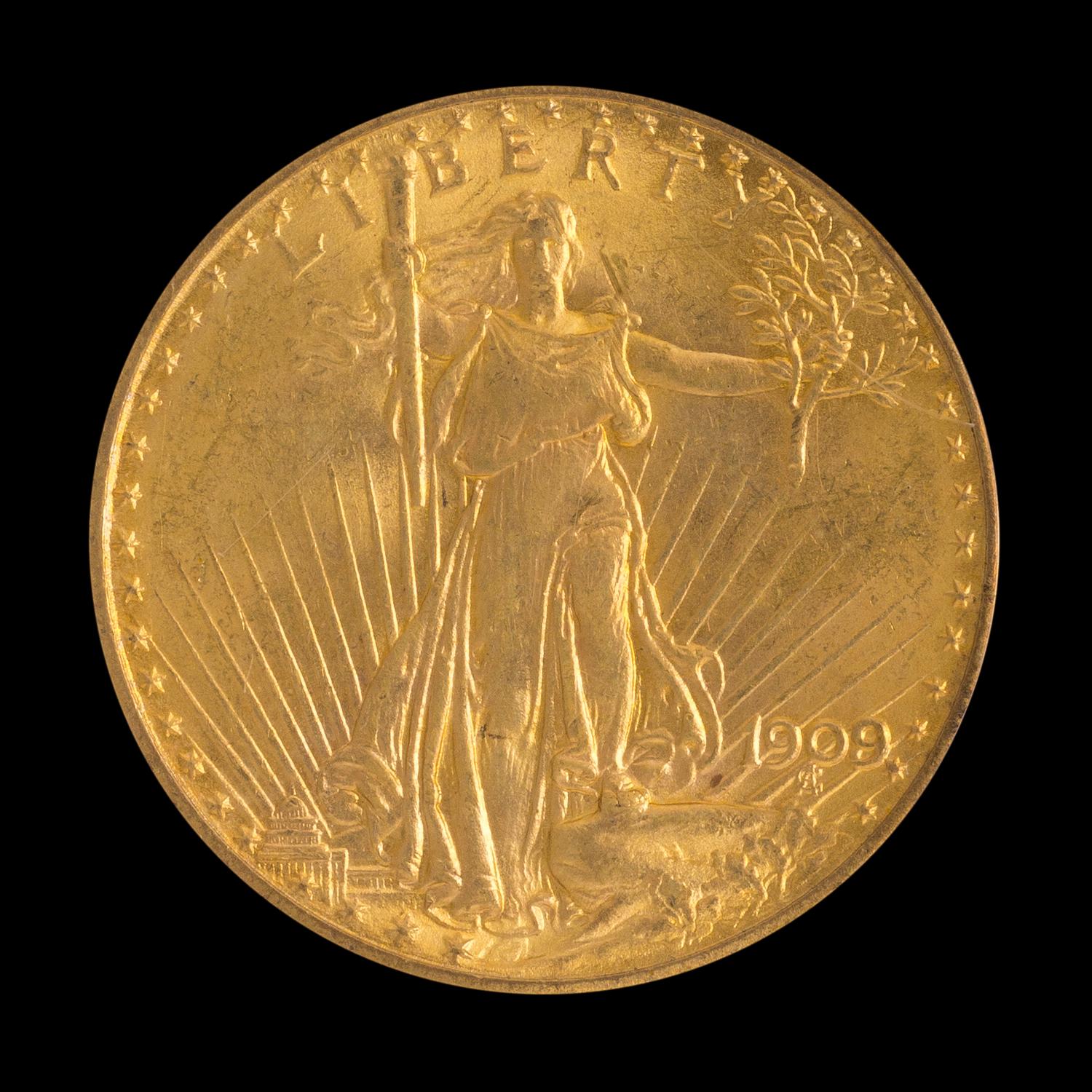 A United States 1909/8 St. Gaudens $20 Gold Coin