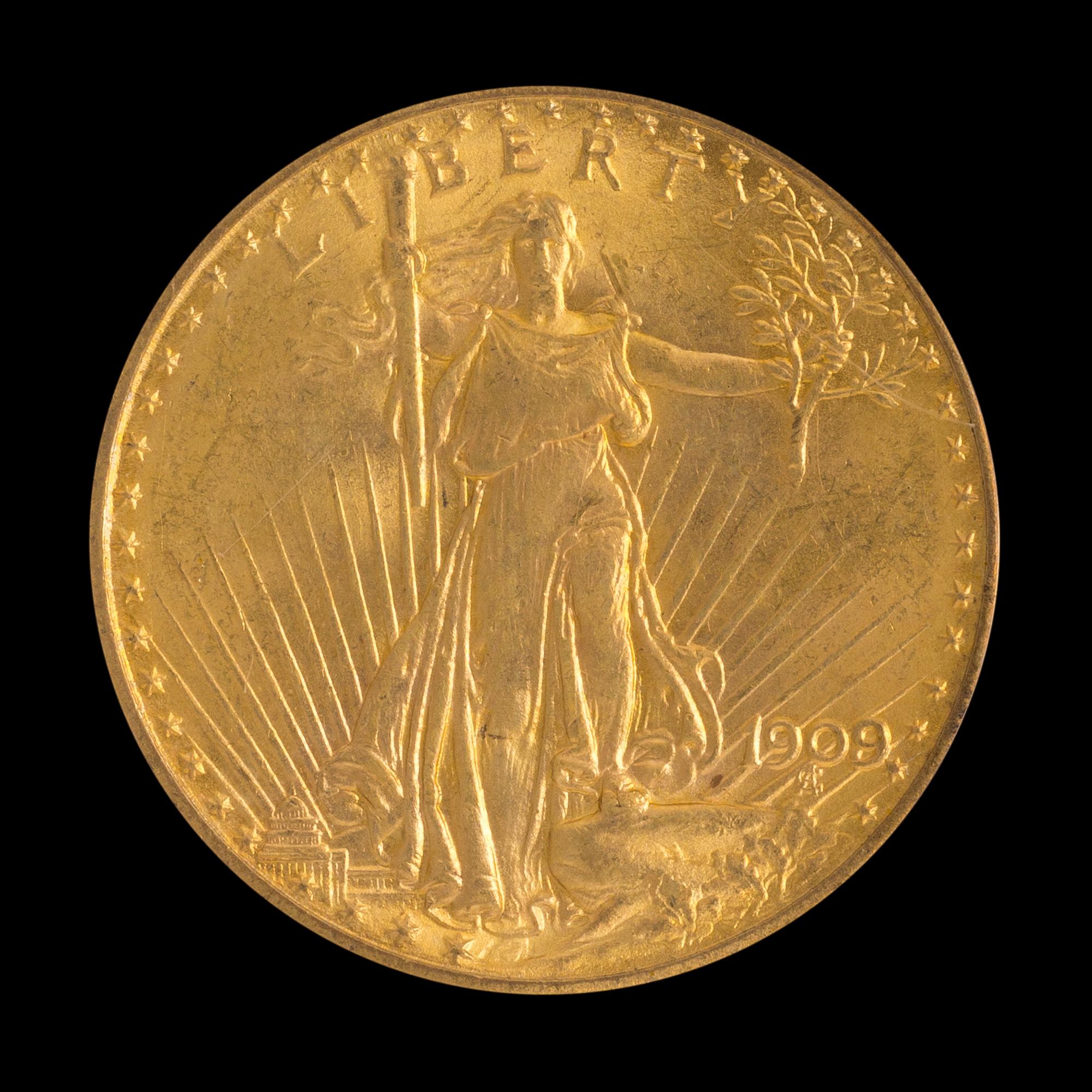 A United States 1909/8 St. Gaudens $20 Gold Coin