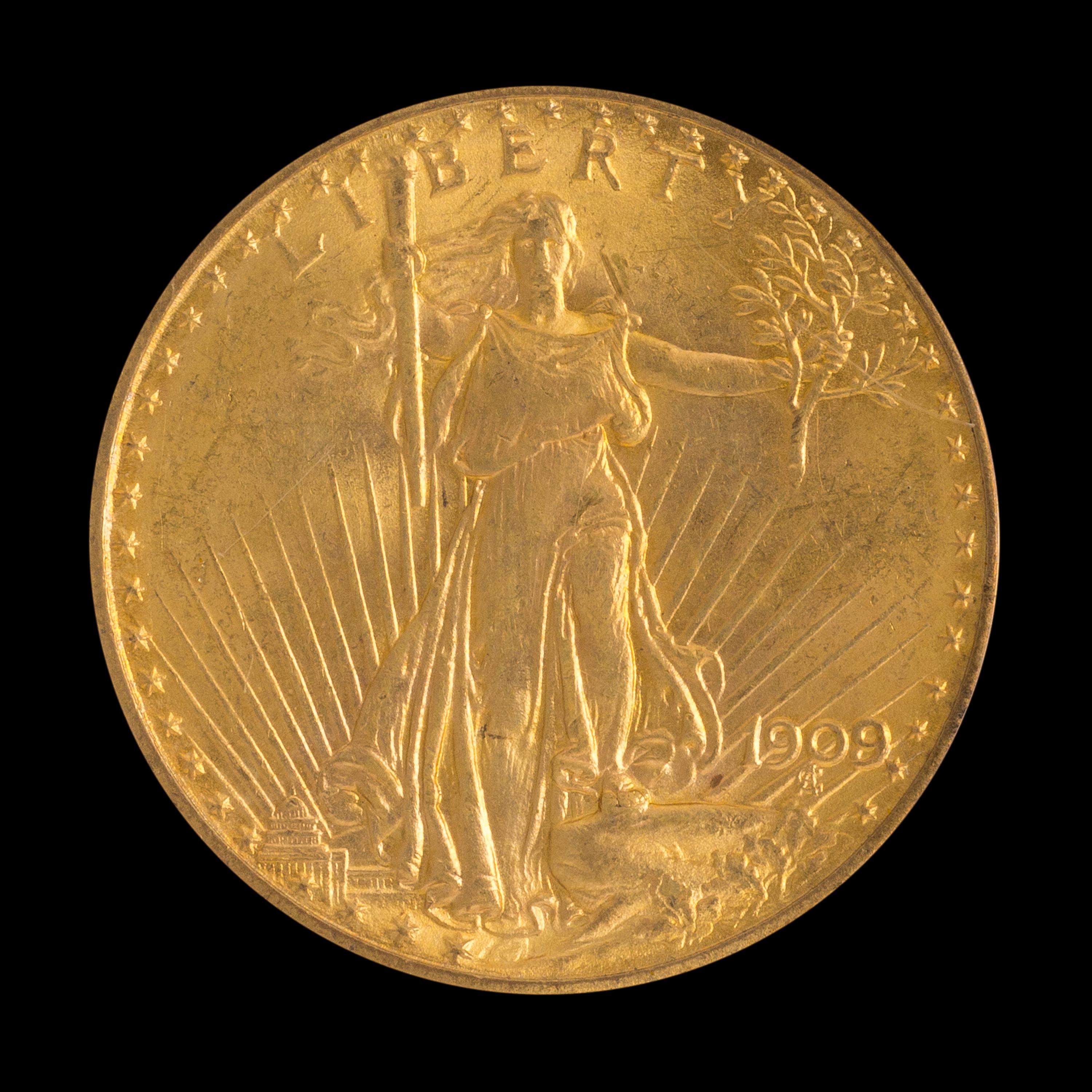 A United States 1909/8 St. Gaudens $20 Gold Coin