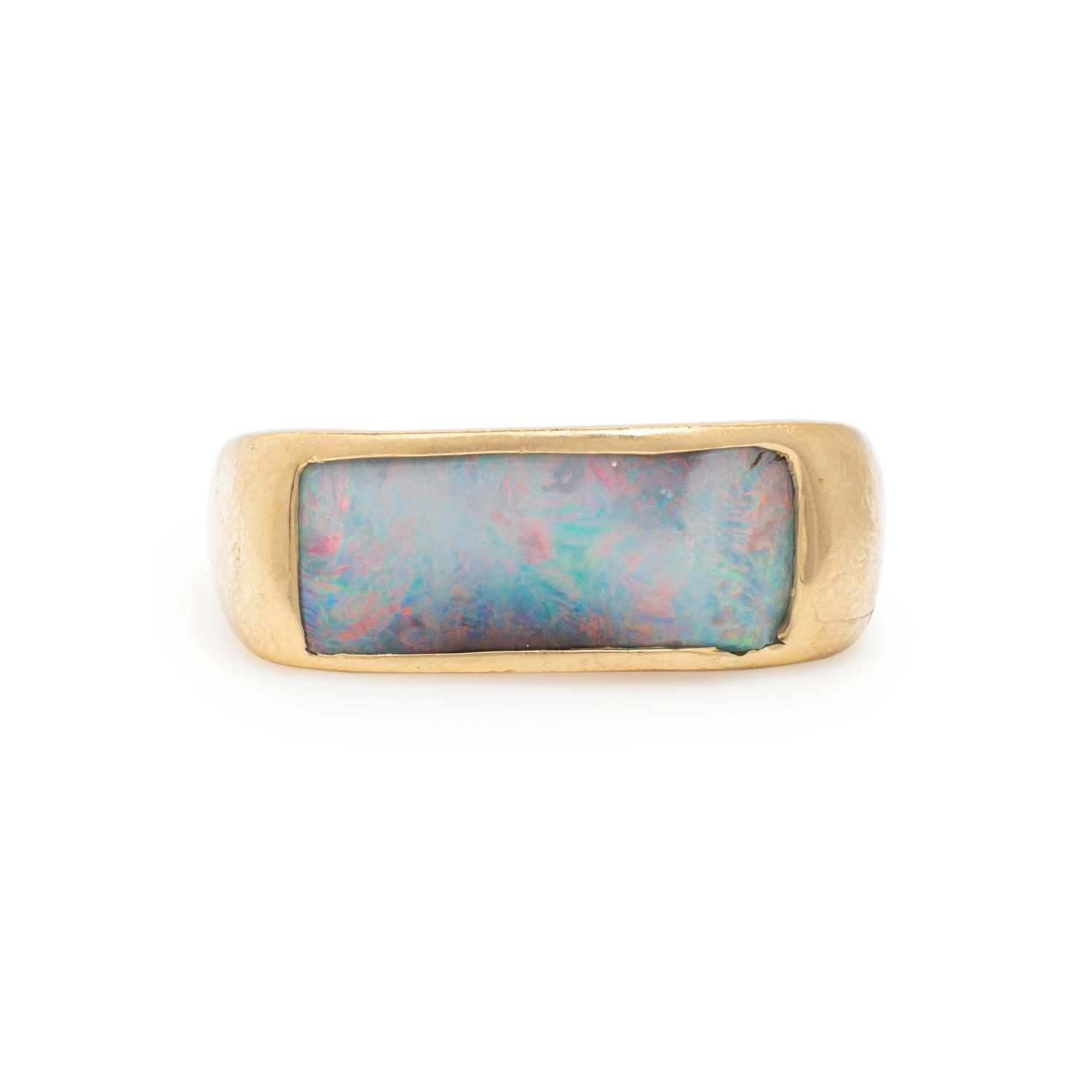 Opal Doublet and Yellow Gold Ring