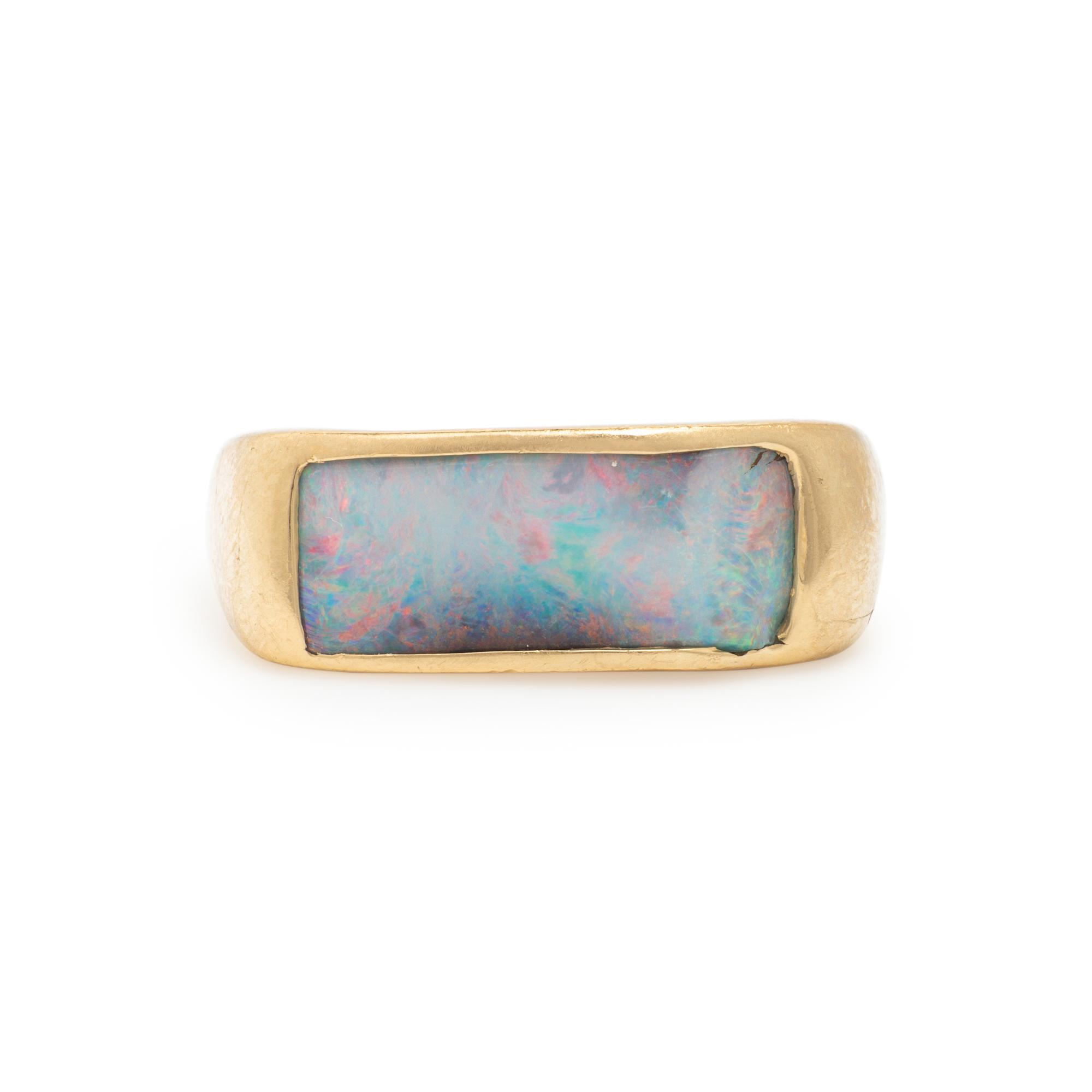 Opal Doublet and Yellow Gold Ring