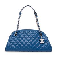 Chanel, Blue Patent Leather Bowling Bag