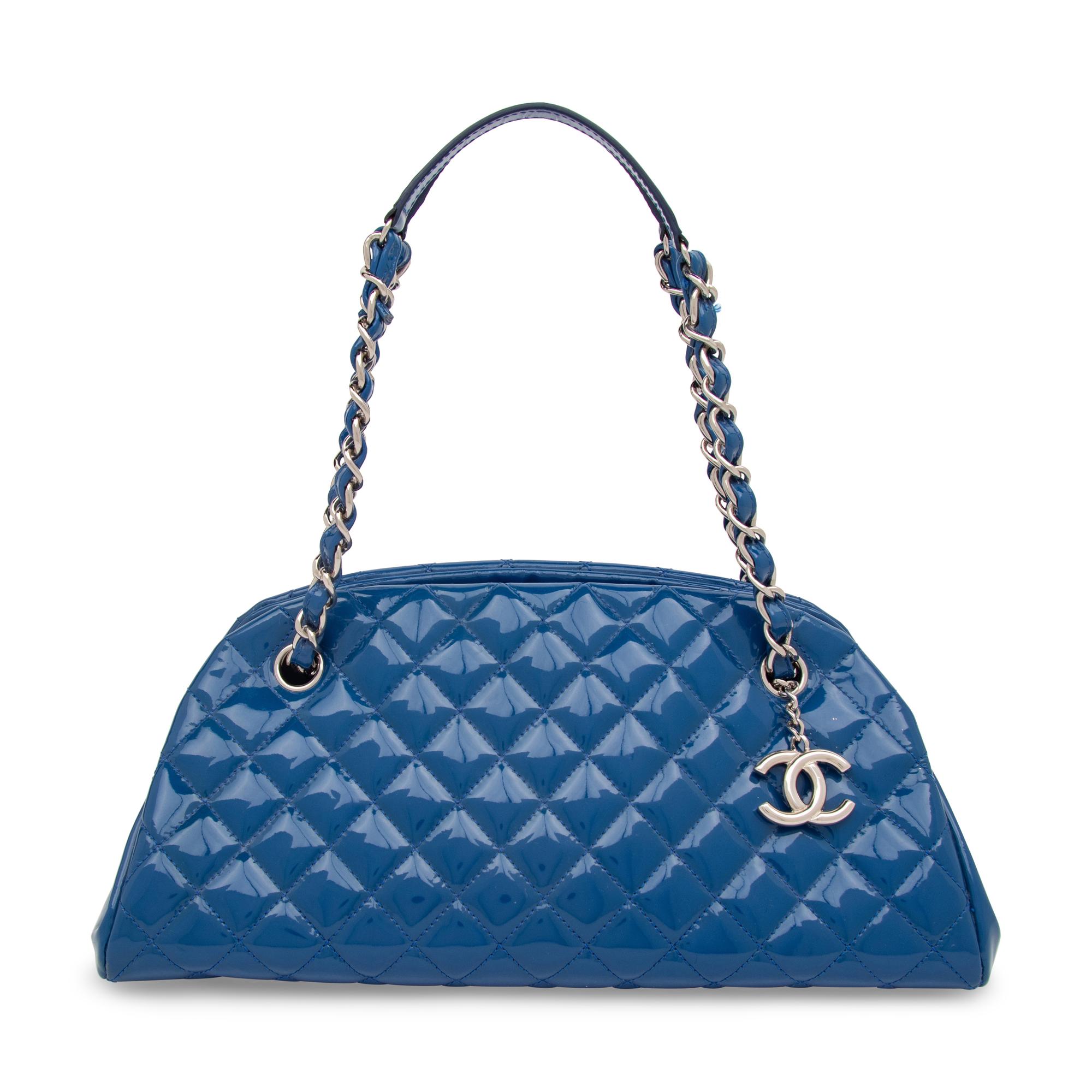 Chanel, Blue Patent Leather Bowling Bag