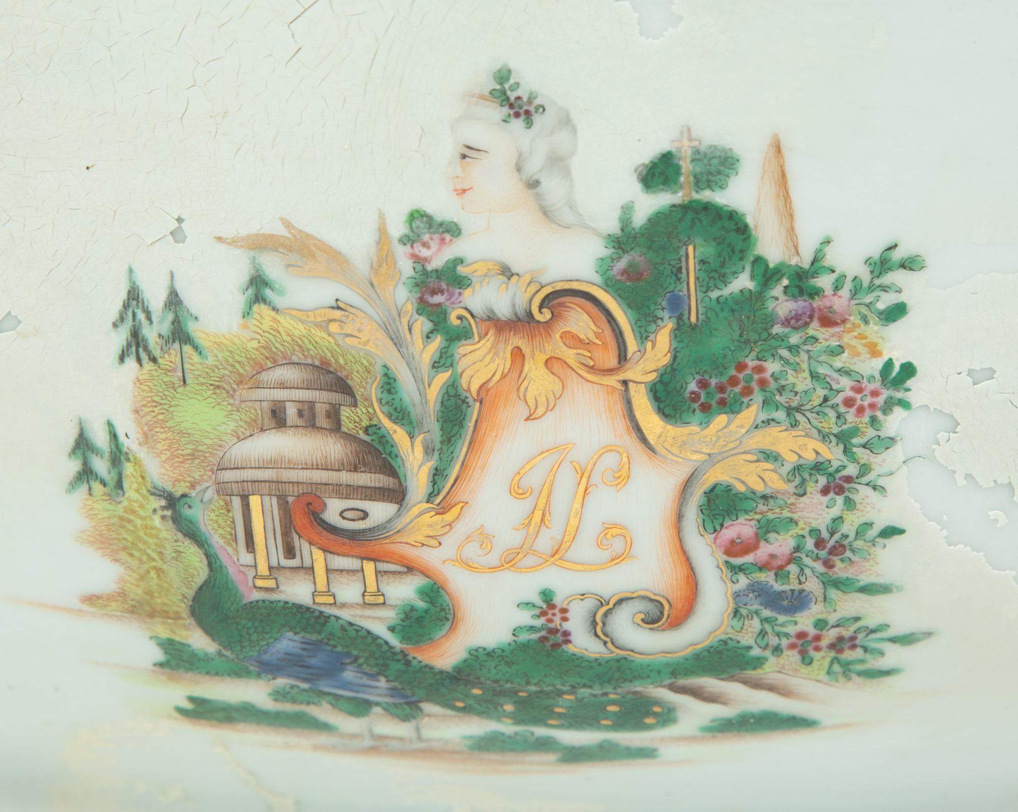 A Chinese Export Porcelain Armorial Decorated Punch Bowl