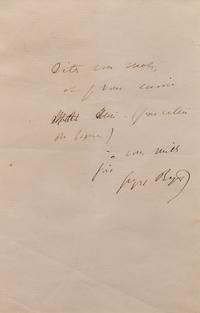[Music] Bizet, Georges. Autograph Note, signed