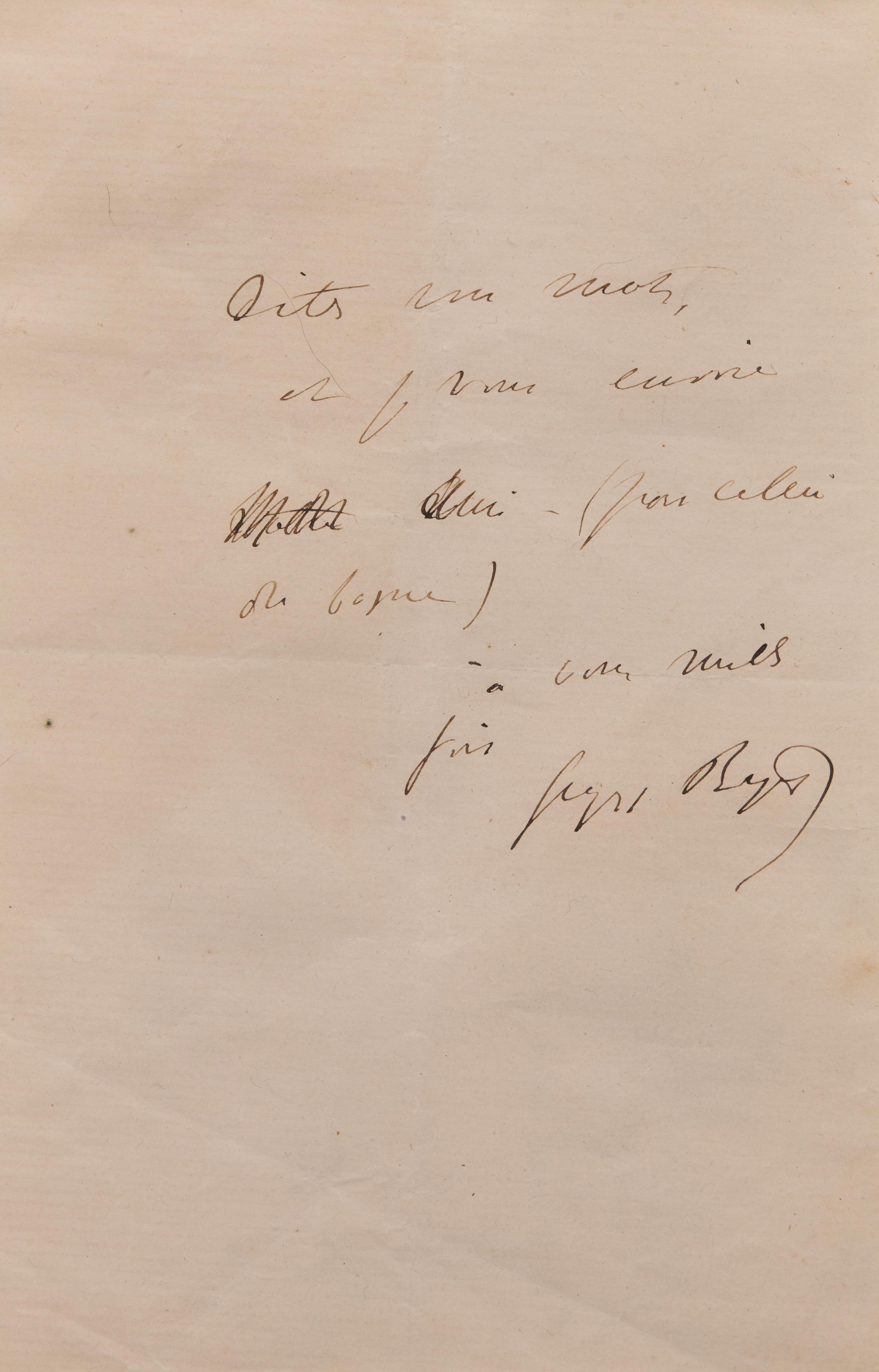[Music] Bizet, Georges. Autograph Note, signed