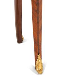 A Louis XV Style Purplewood and Bois Satine Parquetry Gilt Bronze Mounted Reniform Side Table