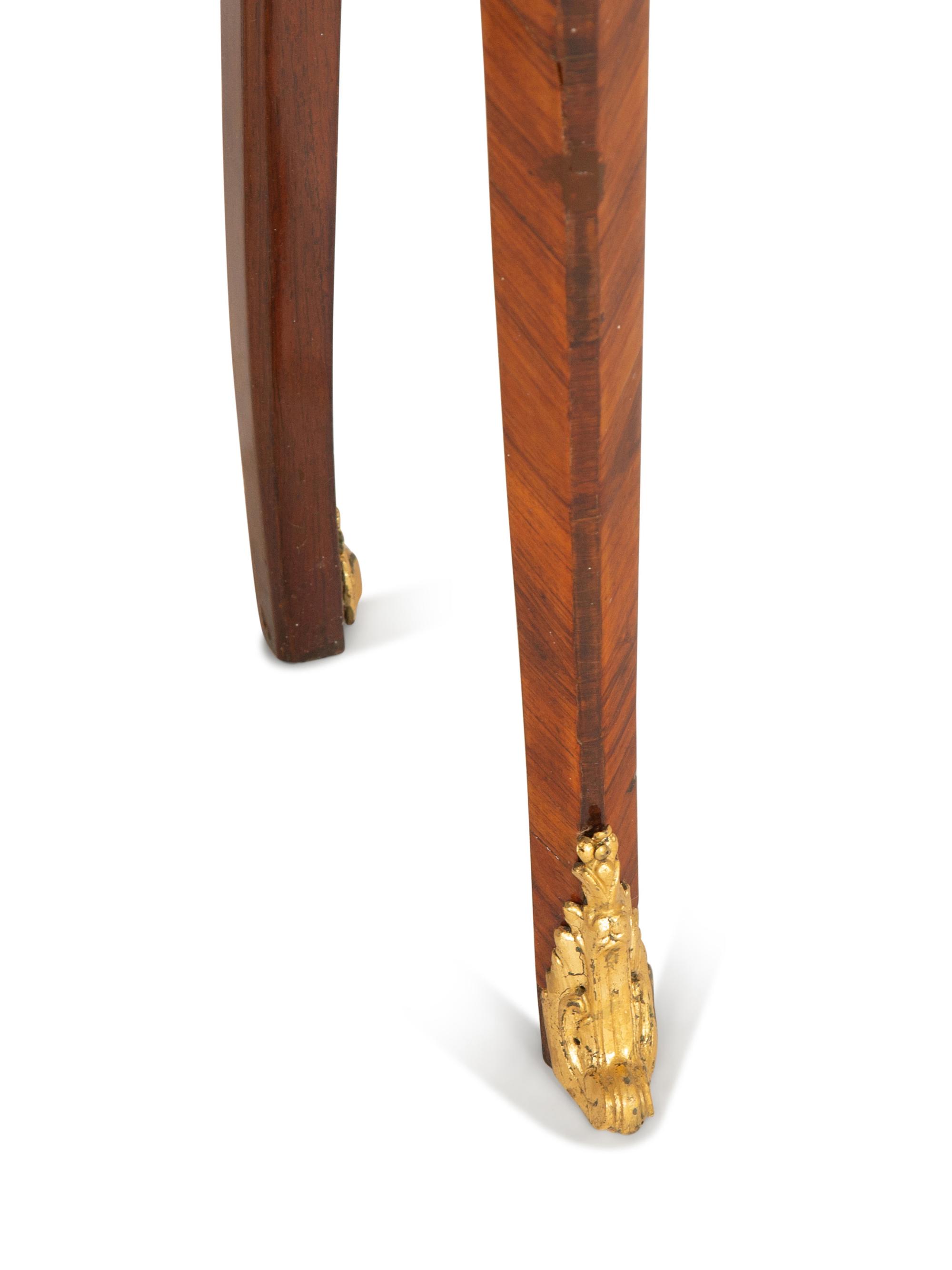 A Louis XV Style Purplewood and Bois Satine Parquetry Gilt Bronze Mounted Reniform Side Table