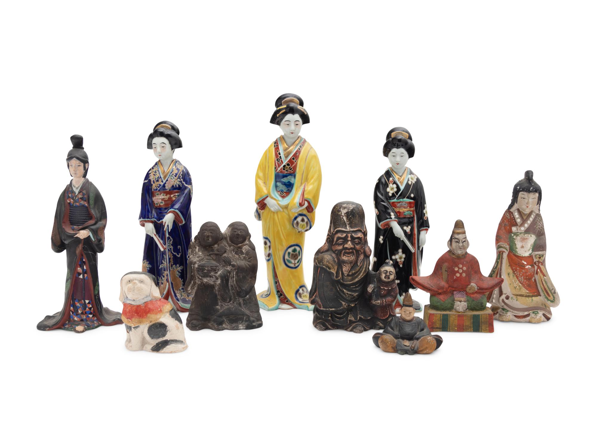 10 Japanese Pottery and Porcelain Figures
