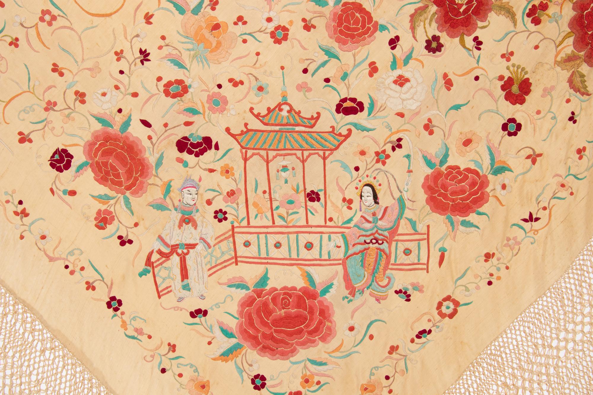 Collection of Three Vintage Pieces; Two Shawls and One Paisley Shawl Robe, 1870-1930