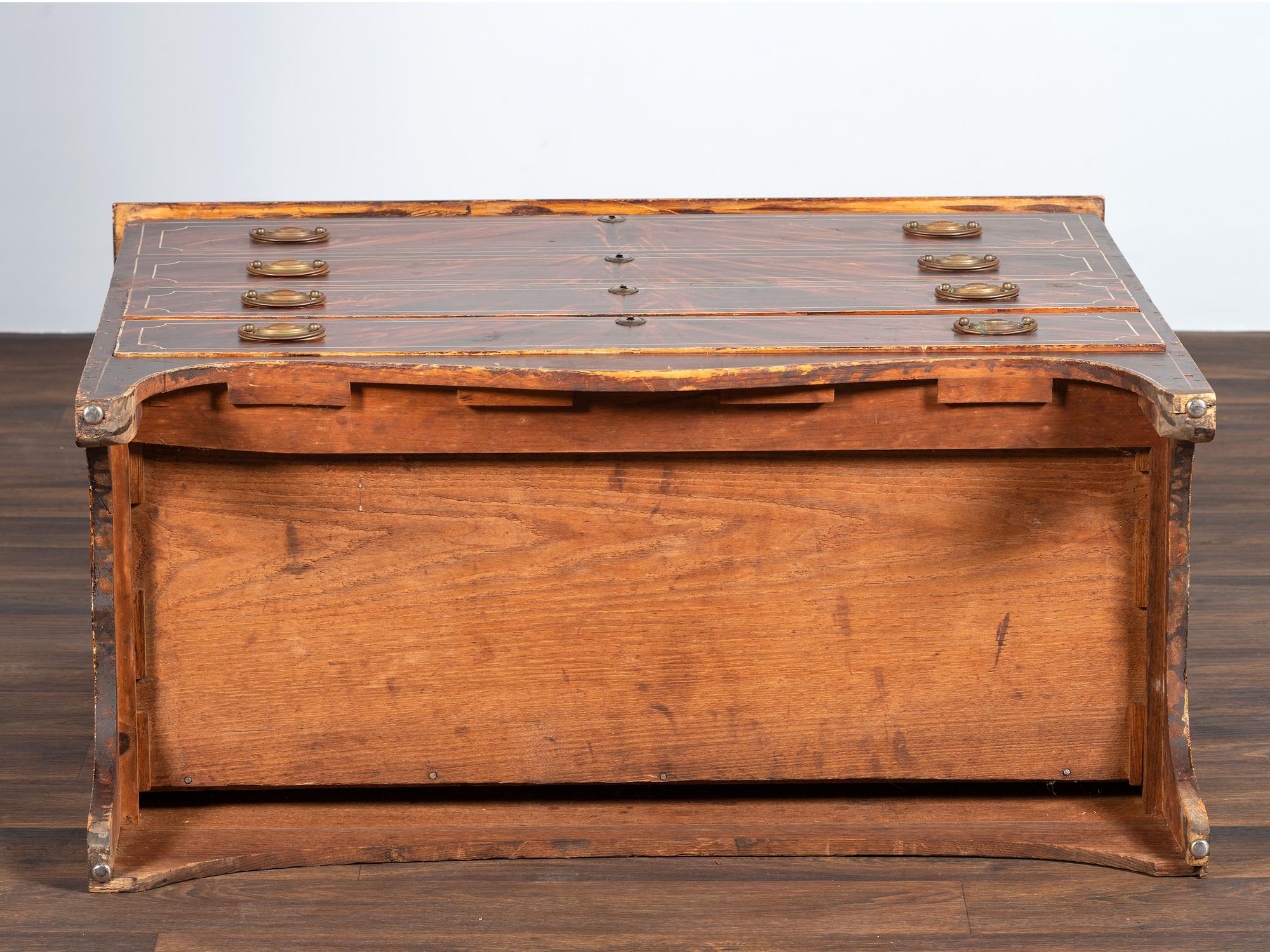 A Federal Grain Painted Pine Two-Drawer Blanket Chest