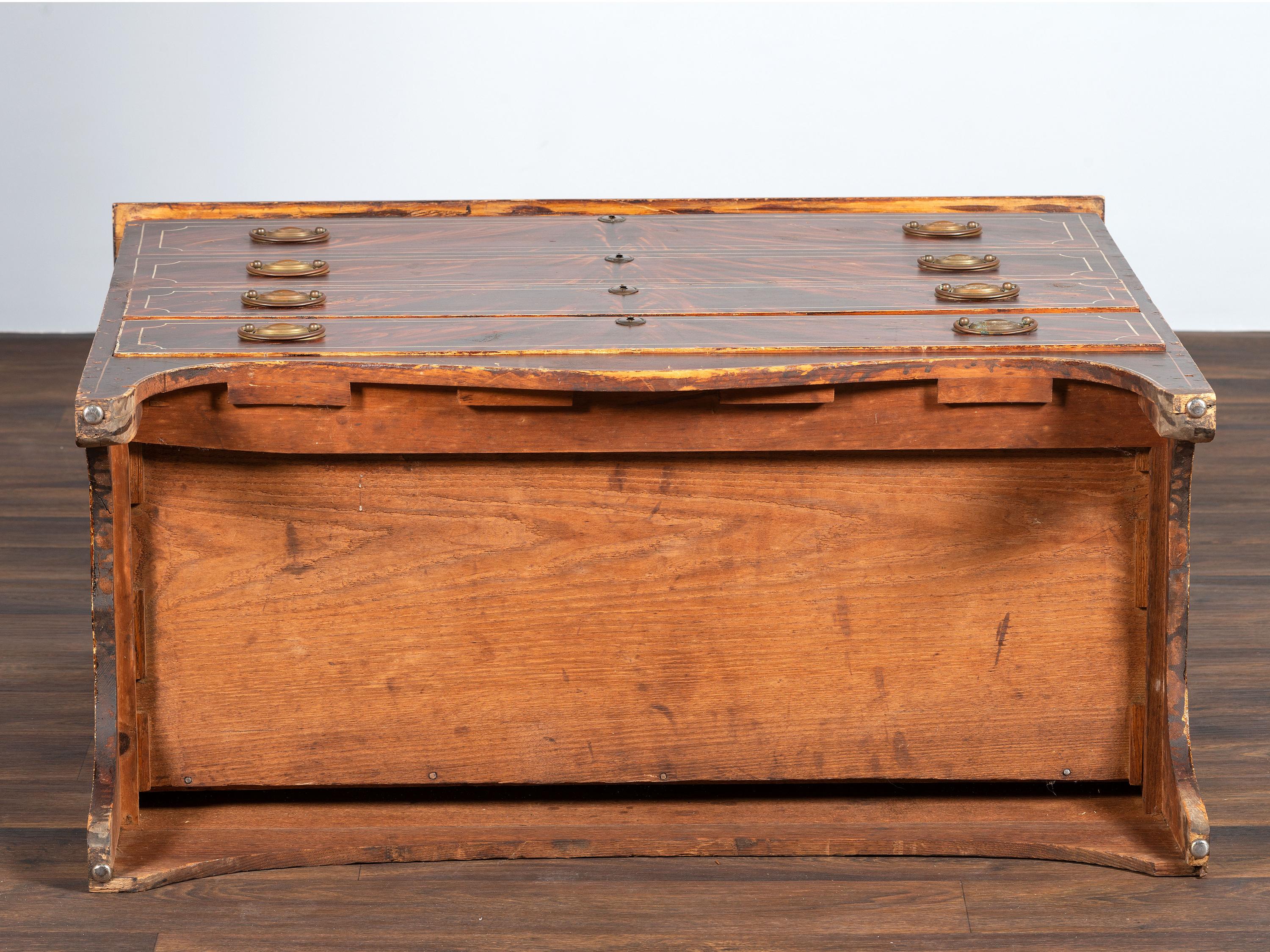 A Federal Grain Painted Pine Two-Drawer Blanket Chest