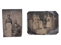 [EARLY PHOTOGRAPHY]. 7 tintypes of African American subjects, incl. caretaker with white child.