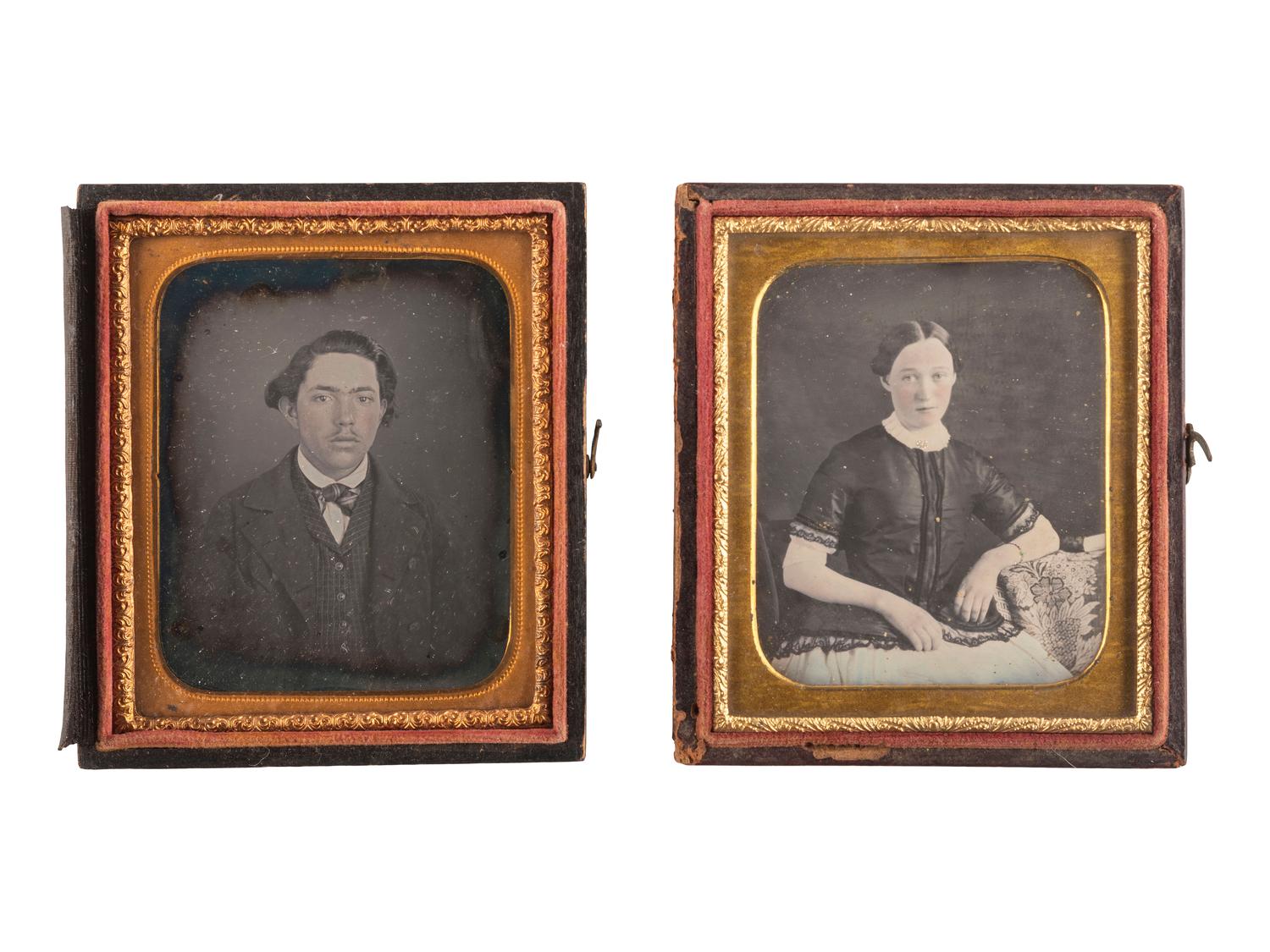 [EARLY PHOTOGRAPHY]. A collection of 22 sixth plate daguerreotype portraits of young adults and teenagers, including: