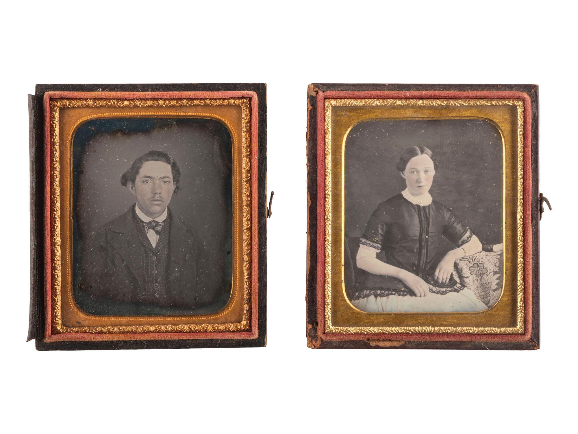 [EARLY PHOTOGRAPHY]. A collection of 22 sixth plate daguerreotype portraits of young adults and teenagers, including: