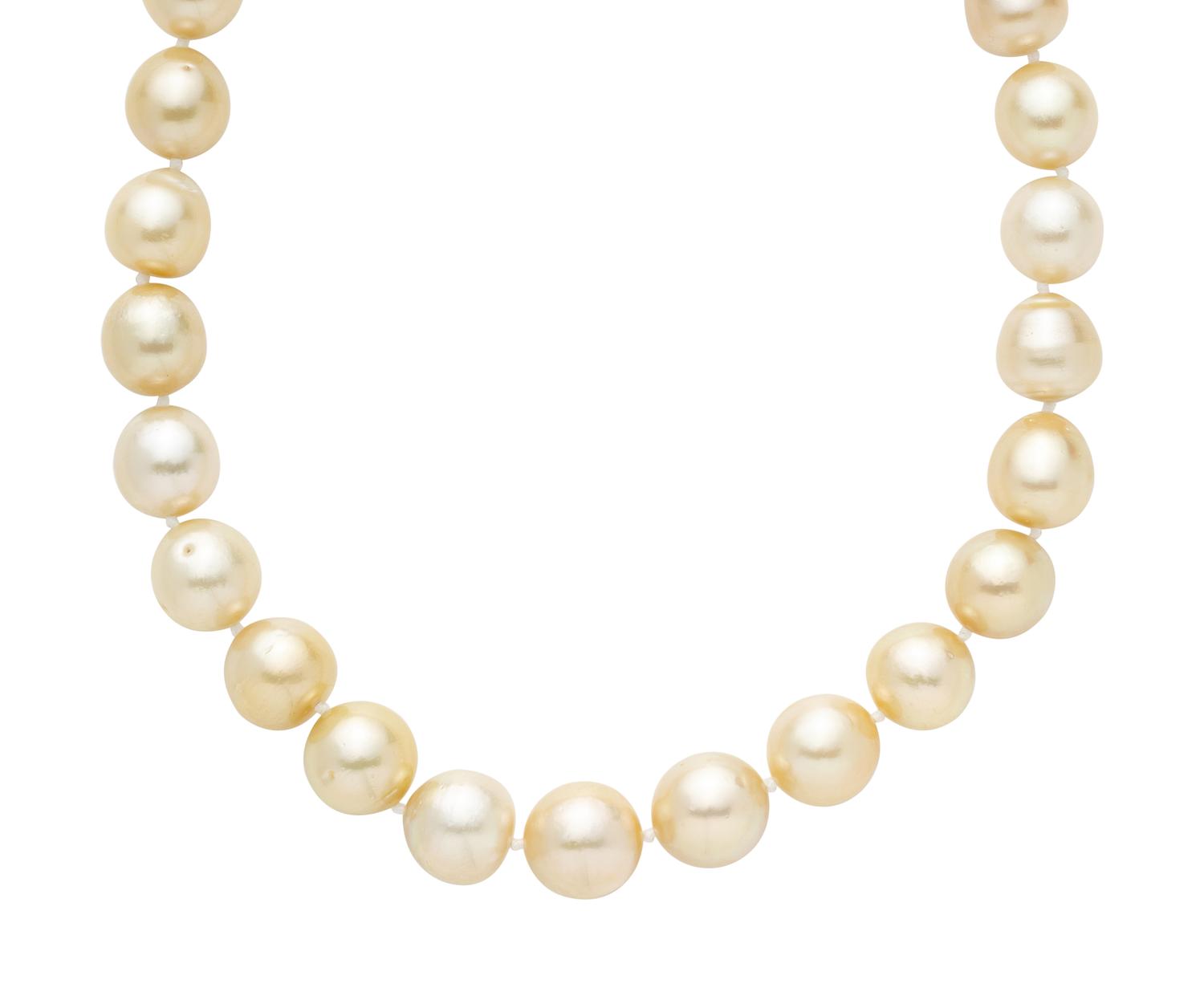 CULTURED GOLDEN SOUTH SEA PEARL NECKLACE