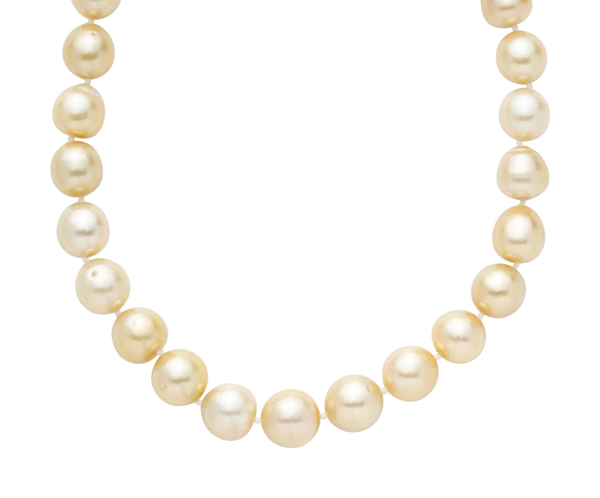 CULTURED GOLDEN SOUTH SEA PEARL NECKLACE