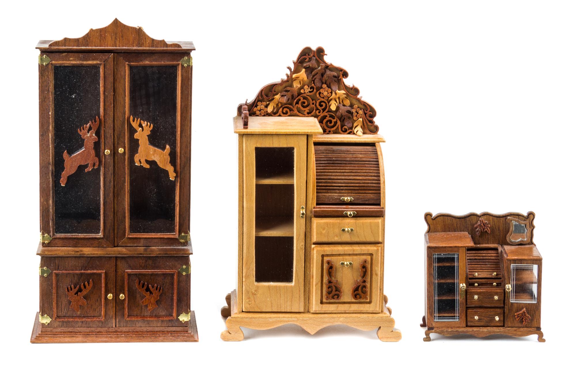 Three Display Cabinets Height 5 3/4 x width 3 1/8 x depth 1 1/2 inches. — Danny Rodriguez