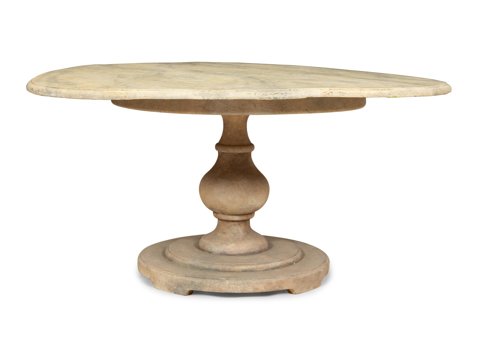 An Italian Faux Marble-Painted Center Table