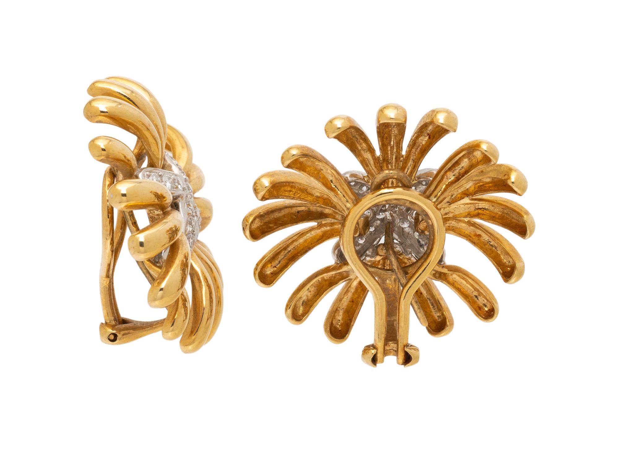 YELLOW GOLD AND DIAMOND EARRINGS