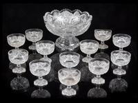 An American Cut Glass Punch Bowl Diameter of bowl 14 inches.