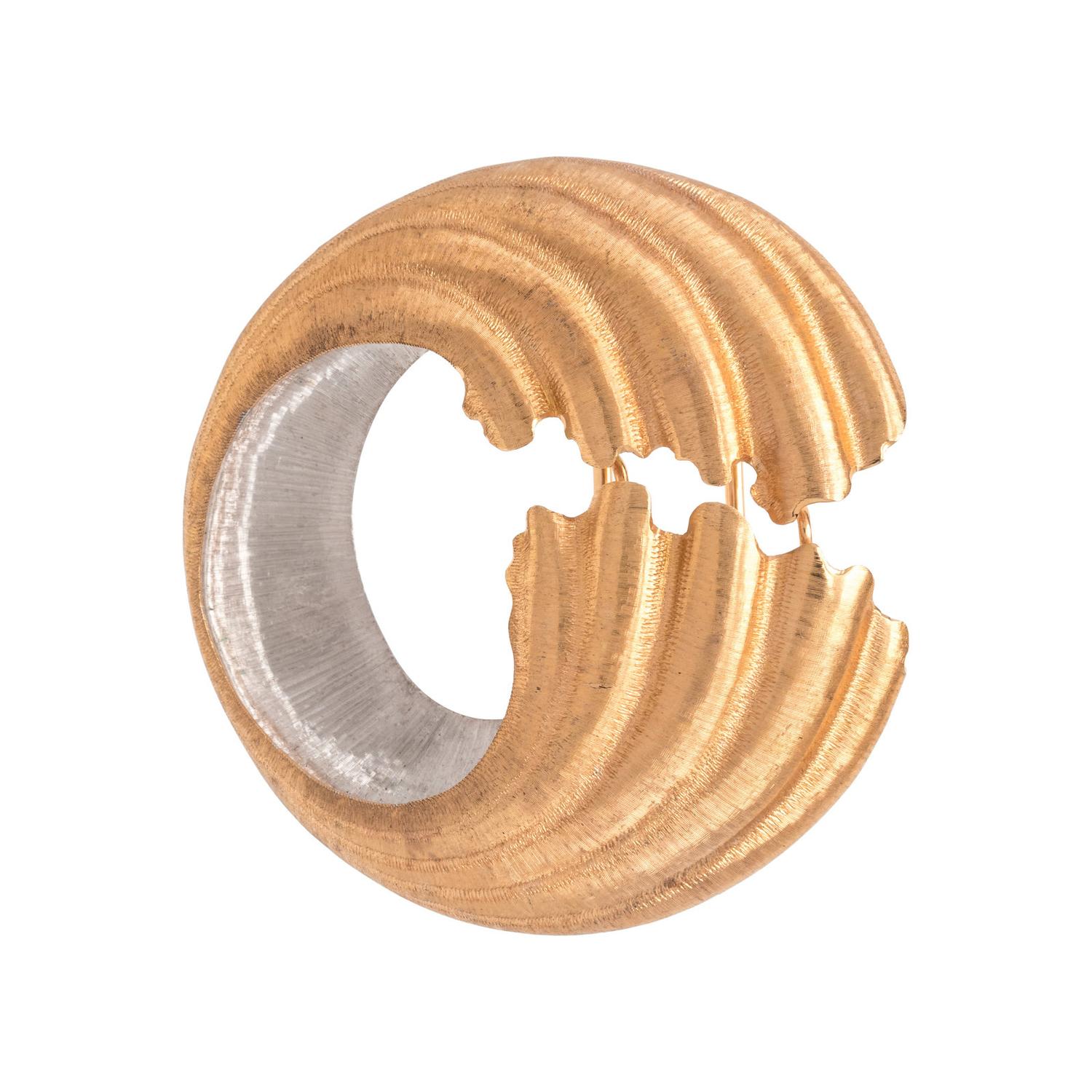 BUCCELLATI, ROSE GOLD AND PLATINUM BROOCH