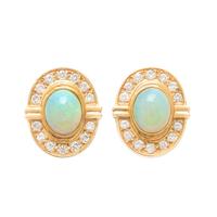 OPAL AND DIAMOND EARRINGS