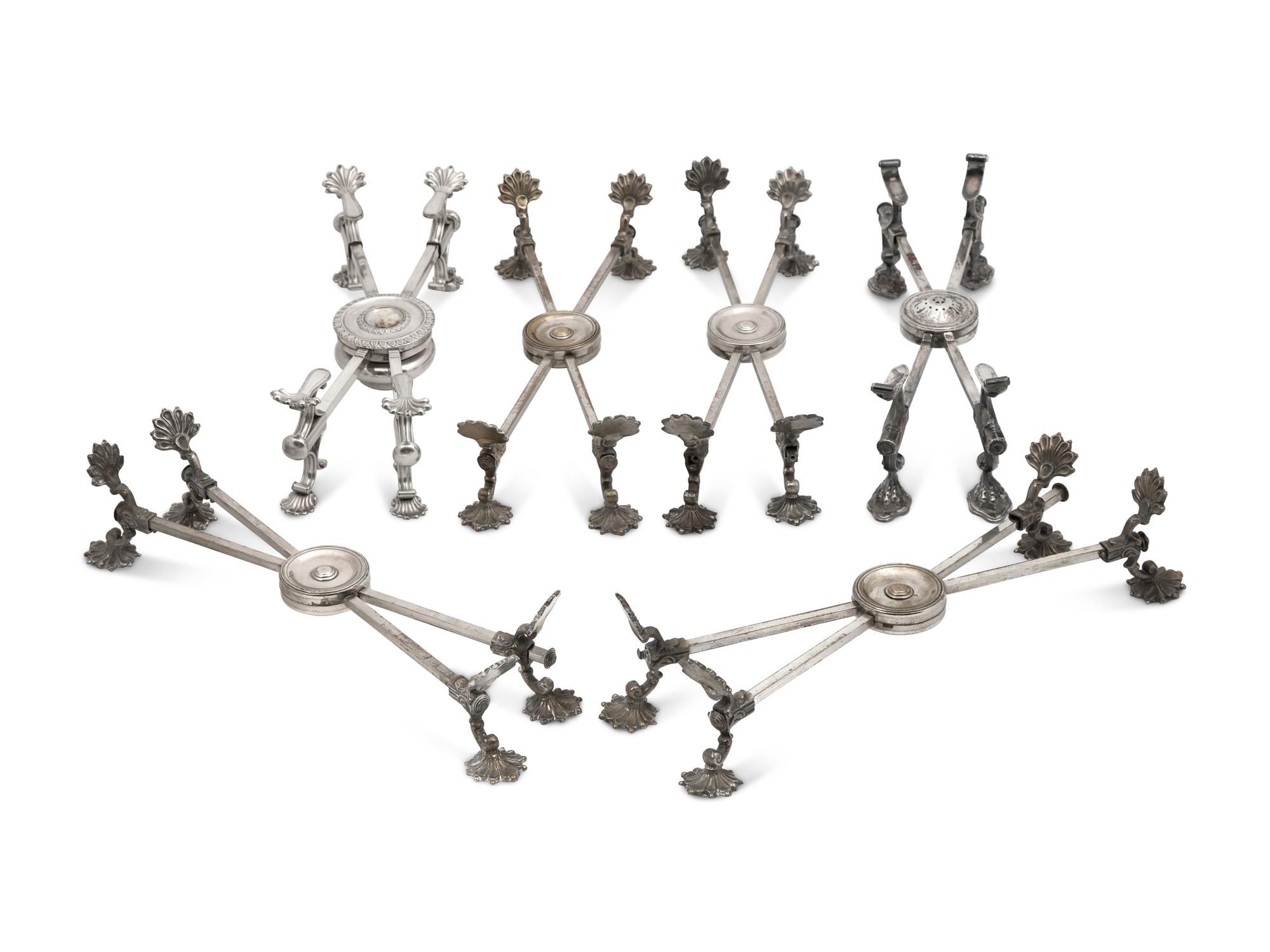 Six Silver-Plate Dish Crosses