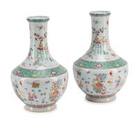 A Pair of Chinese Export Enameled Porcelain Vases
