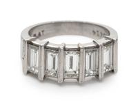 A Platinum and Diamond Ring,