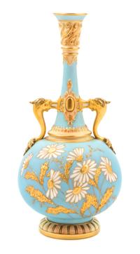 A Royal Worcester Porcelain Vase Height 11 1/4 inches. — 1891