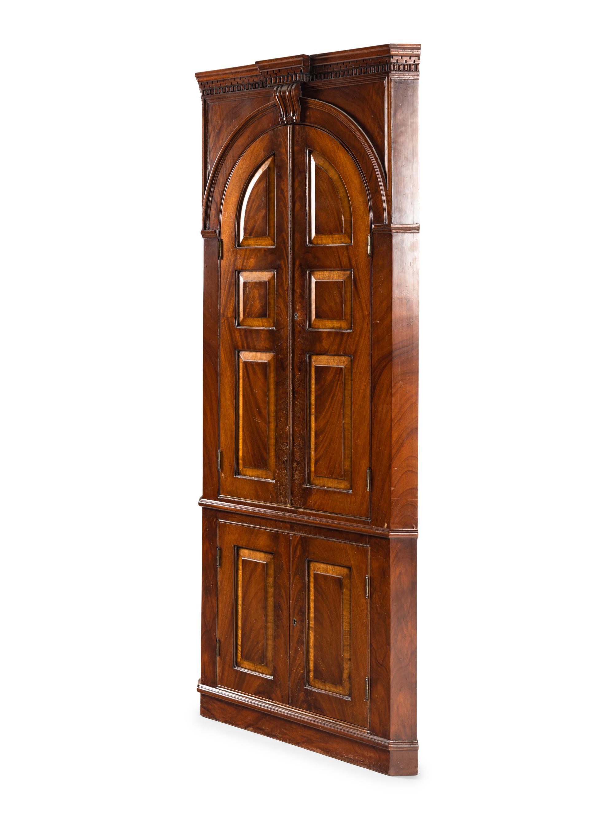 A George III Style Mahogany Corner Cabinet