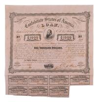 [CIVIL WAR - CONFEDERATE]. A large group of Confederate bonds.