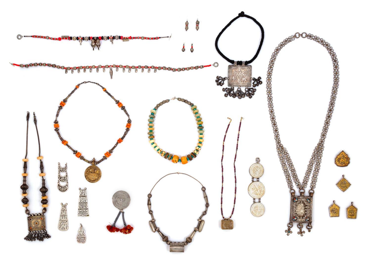 A Collection of Necklaces and Amulets