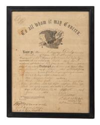 [CIVIL WAR]. A group of 6 Civil War discharge certificates for Wisconsin soldiers, comprising: