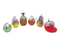 A Set of Six Italian Glass and Silver Jam Jars — Buccellati, 20th Century