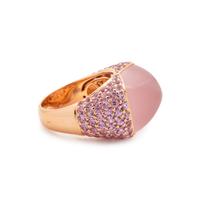 ROSE QUARTZ AND PINK SAPPHIRE RING