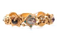 YELLOW GOLD AND MULTIGEM SLIDE BRACELET