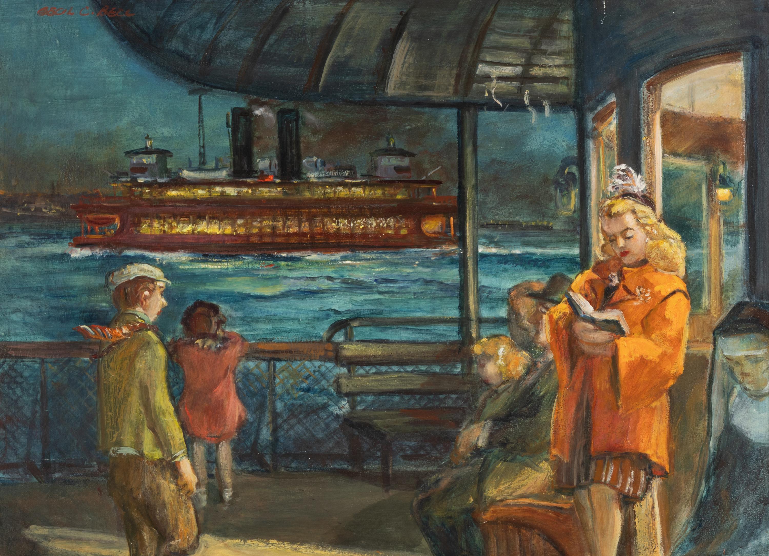Cecil Crosley Bell (American, 1906–1970) — Night Passing on the Ferry