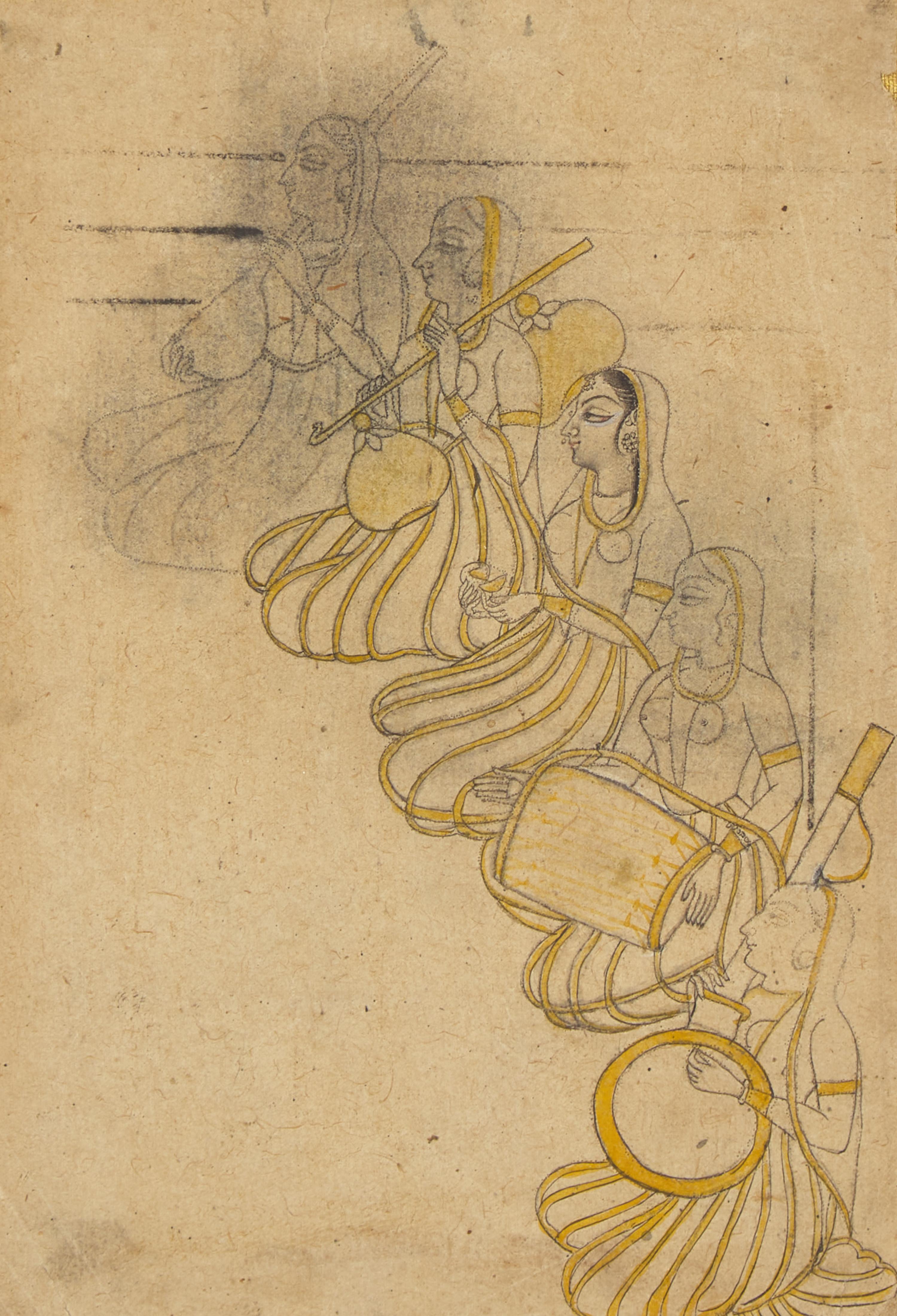 Three Indian Miniatures Depicting Women, 18th/19th Century 印度細密画三幅