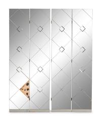 A Modernist Mirrored Four-Panel Floor Screen