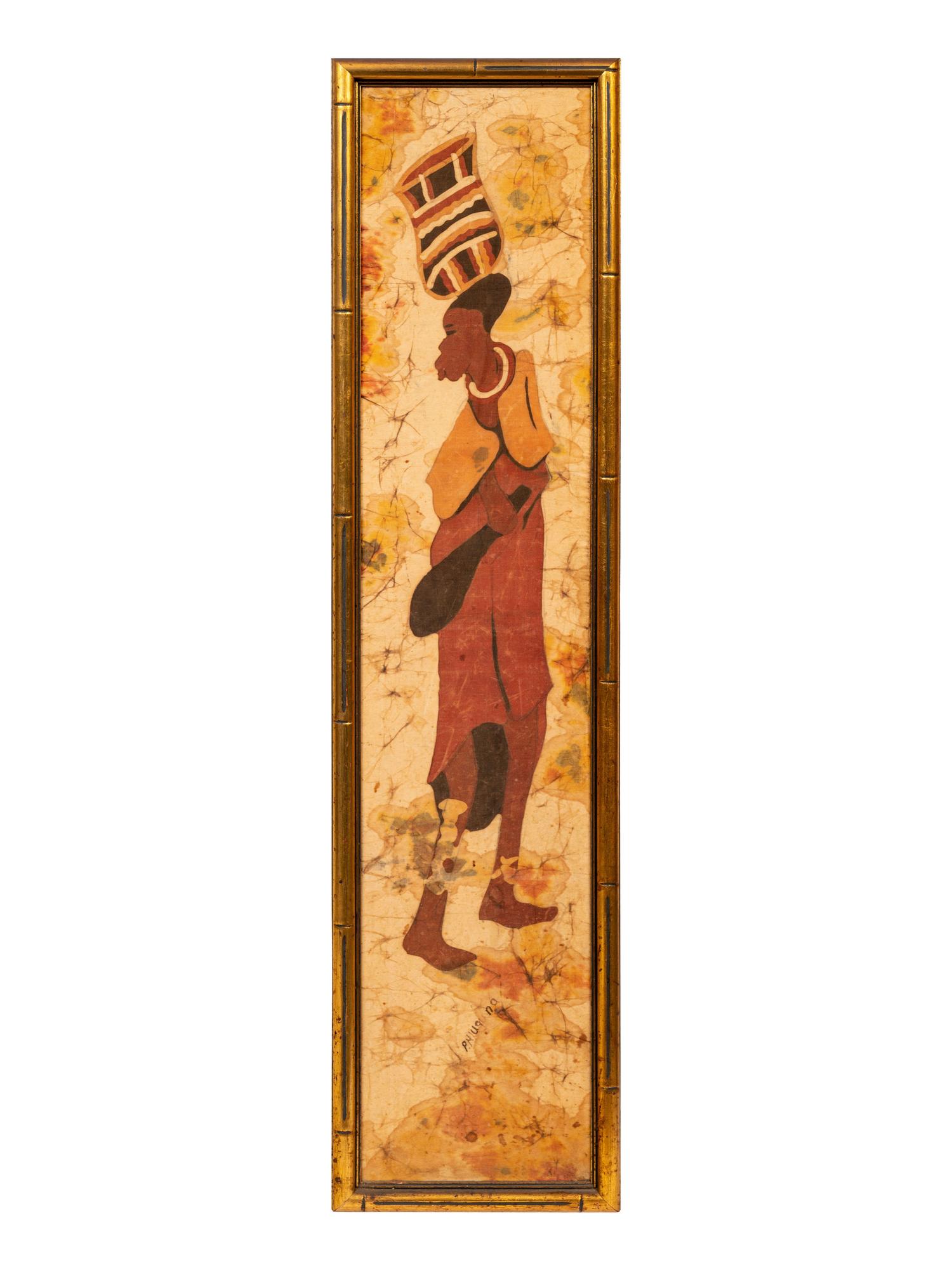 A Batik Textile Panel Signed P. Niuguna