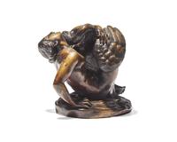 Jean-Jacques Feuchère (French, 1807-1852), A Bronze Sculpture: Leda and the Swan