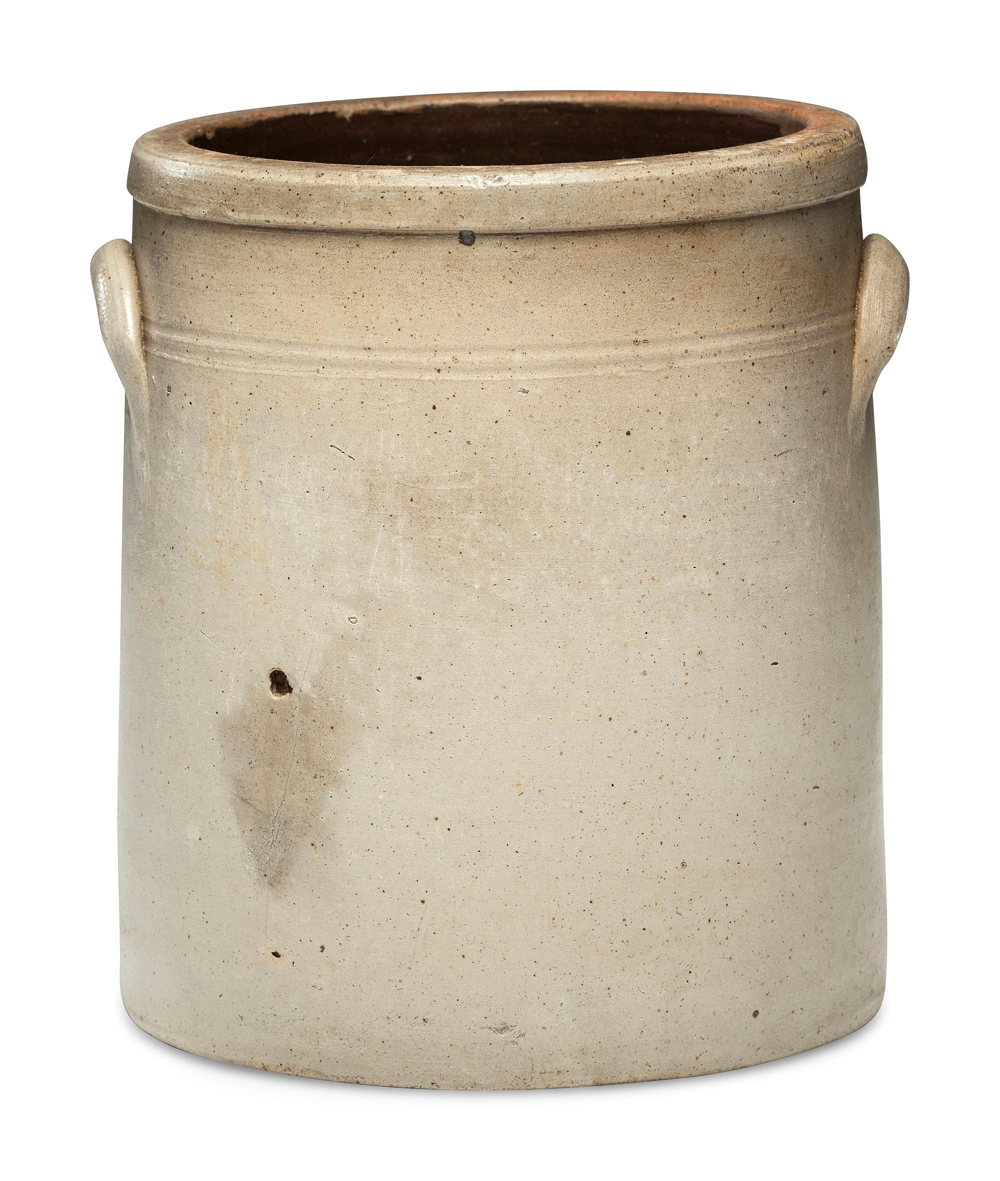 A Rare William Amphlett Cobalt Decorated Three-Gallon Crock