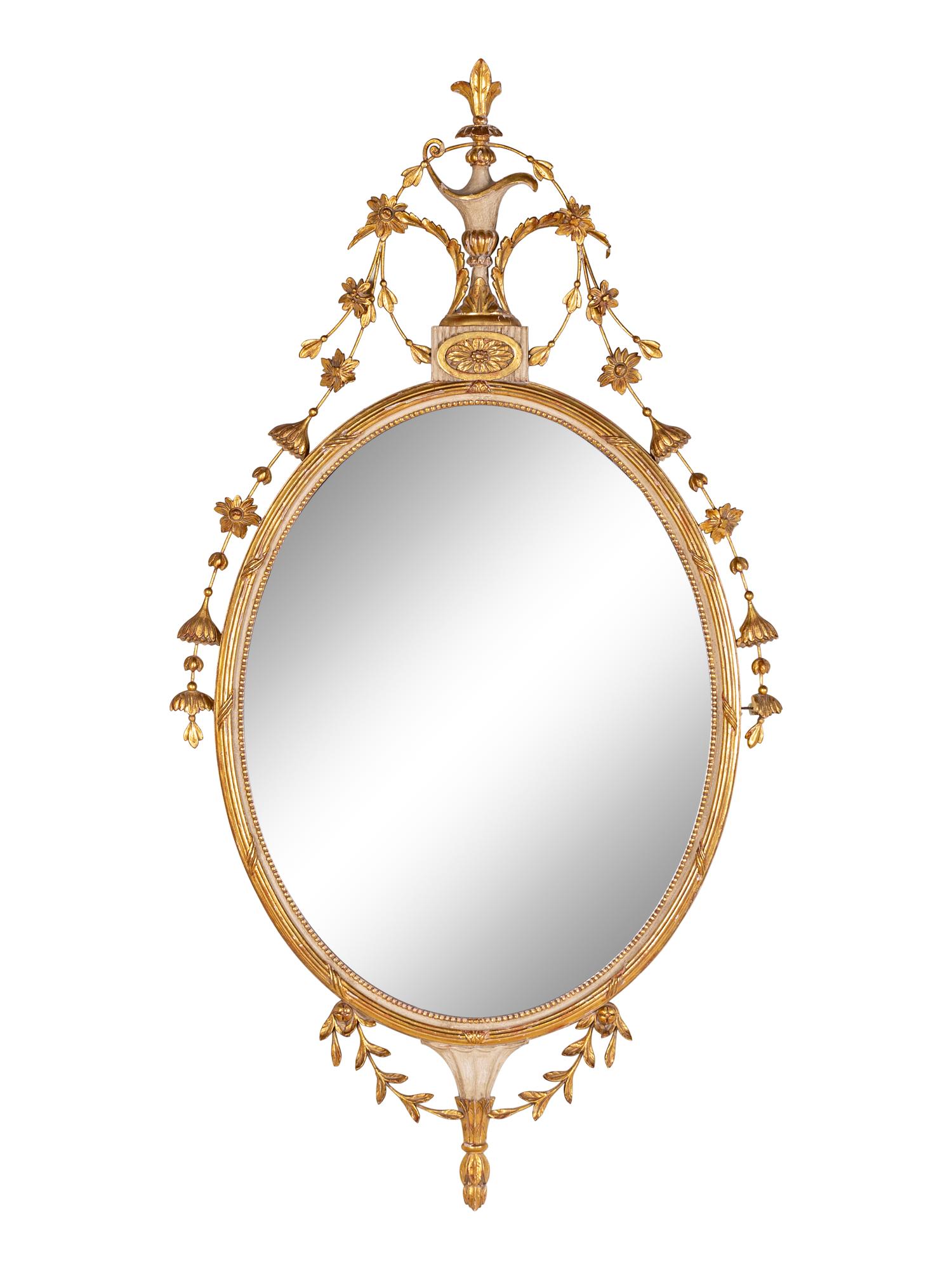 A Louis XVI Style Giltwood and Gesso Mirror — EARLY 20TH CENTURY