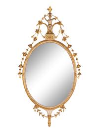 A Louis XVI Style Giltwood and Gesso Mirror — EARLY 20TH CENTURY