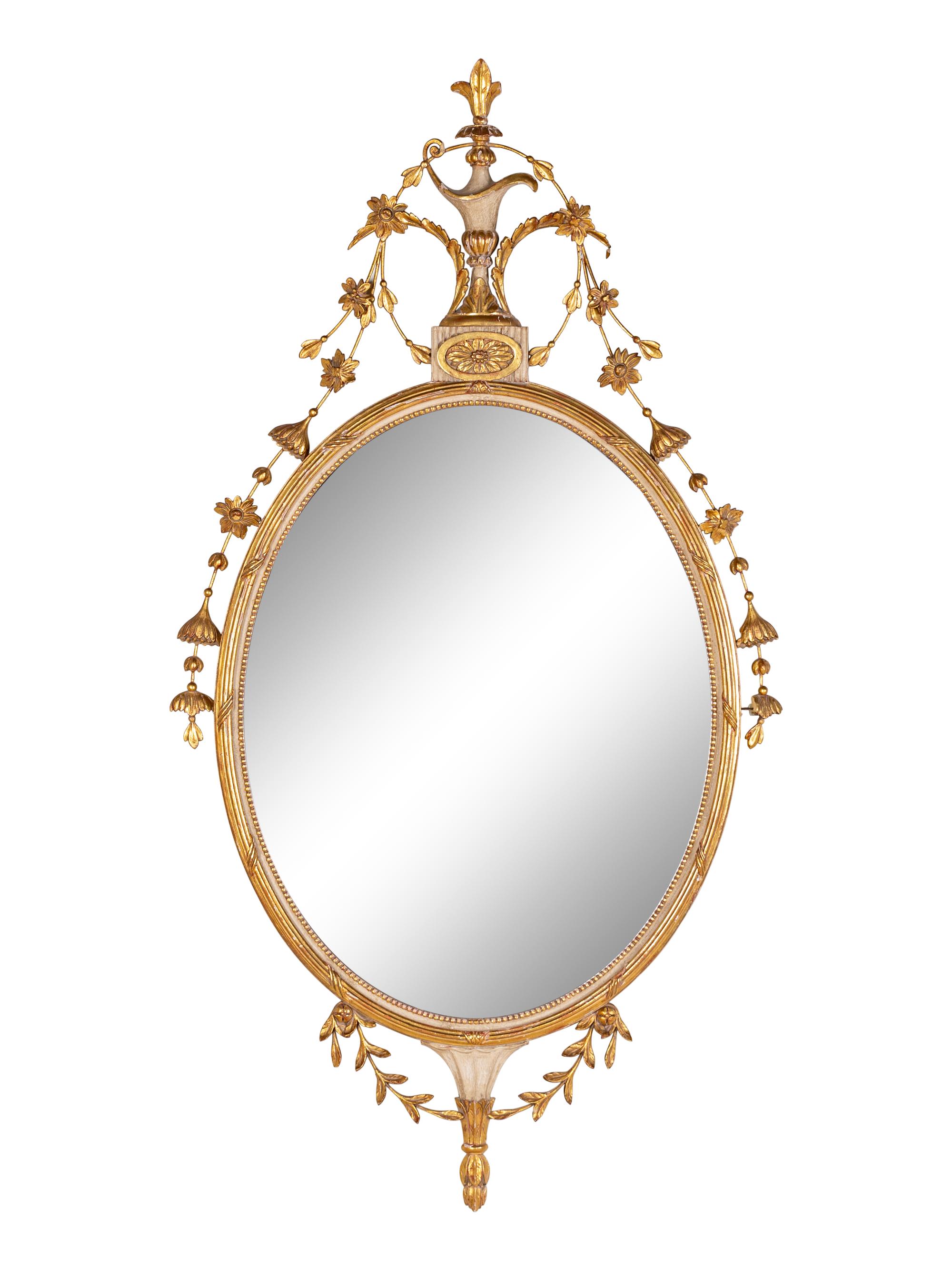 A Louis XVI Style Giltwood and Gesso Mirror — EARLY 20TH CENTURY
